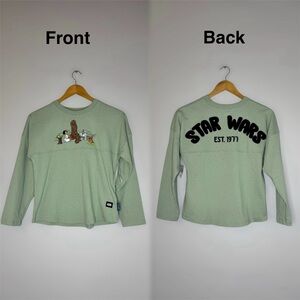 New Disney Parks Spirit Jersey Kids Star Wars EST. 1977 Long Sleeve Green L Kids